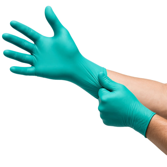 Luva de Proteção Procedimento Produtos Químicos Nitrílica Sem Pó Azul Ansell MICROFLEX 93-260 CA 46060 - Caixa Com 50 Pares