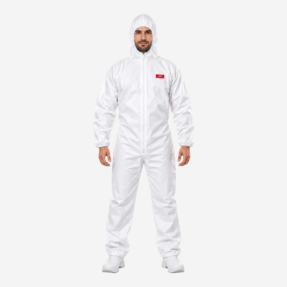 Macacão de Proteção Química Tipo 6 em Laminado Microporoso 50 g/m² para Indústria, Laboratórios e Limpeza Steelflex STF-VPMC766000 CA 39707