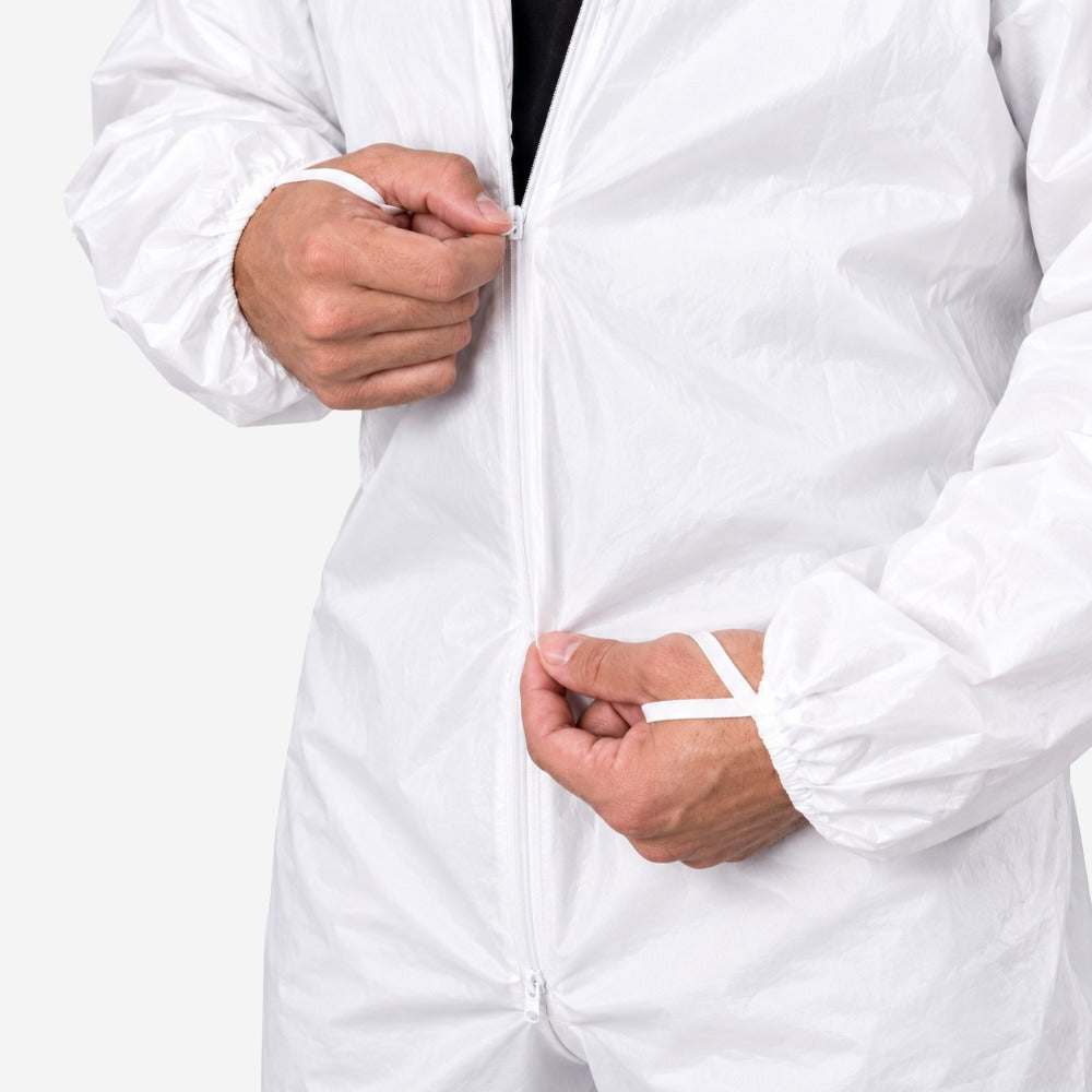 Macacão de Proteção Química Tipo 6 em Laminado Microporoso 50 g/m² para Indústria, Laboratórios e Limpeza Steelflex STF-VPMC766000 CA 39707