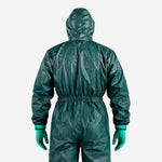 Macacão de Segurança Produtos Químicos Não Tecido Laminado Verde Ansell AlphaTec 4000 Modelo 111 C.A 39120