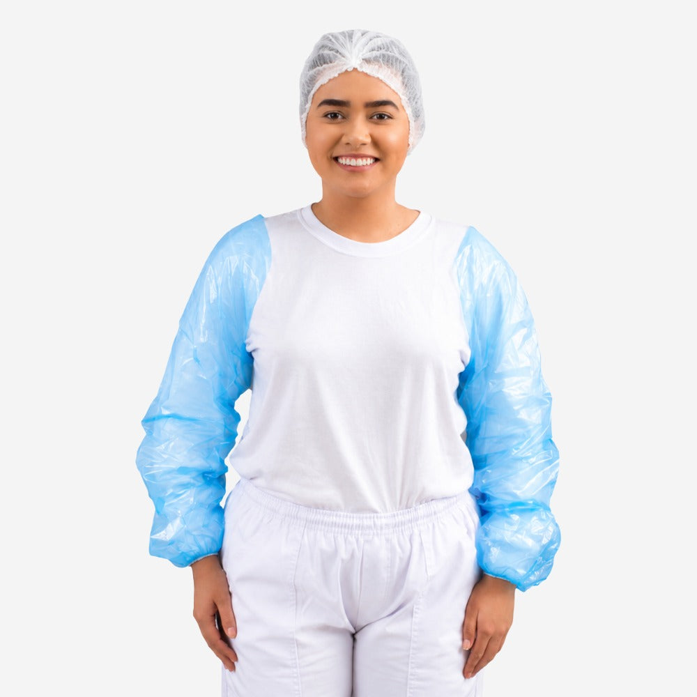 Manga Impermeável Inteira de Polietileno Azul Oceano com Elástico Prevemax MAN00052 CA 30359