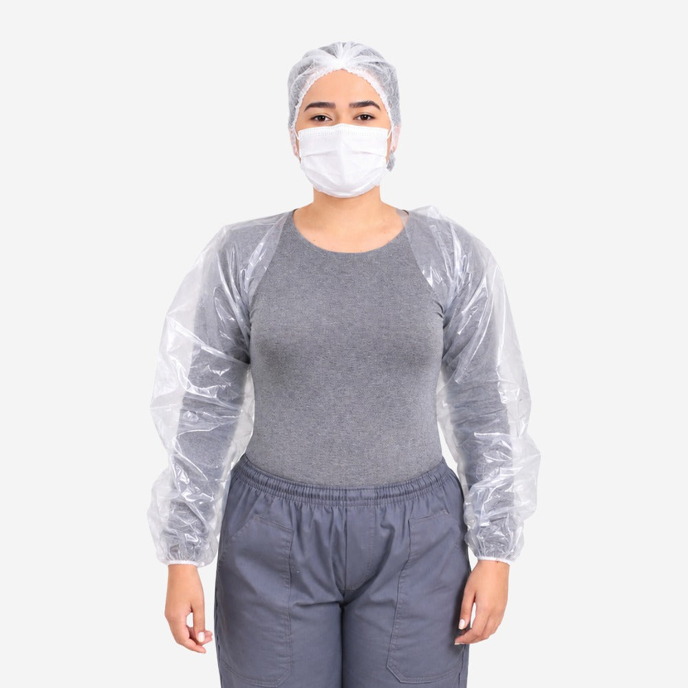 Manga Impermeável de Polietileno Transparente 60cm com Elástico Pacote com 100 Prevemax MAN00053 CA 30359