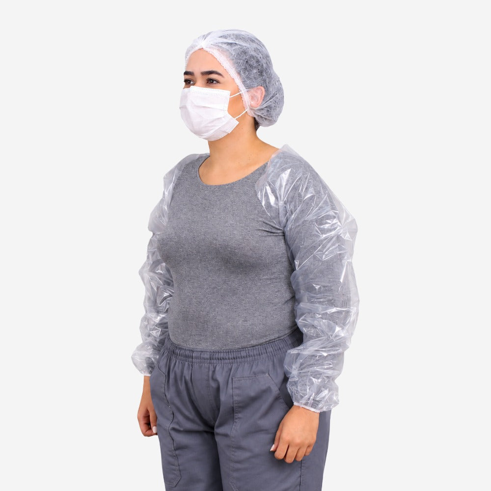 Manga Impermeável de Polietileno Transparente 60cm com Elástico Pacote com 100 Prevemax MAN00053 CA 30359