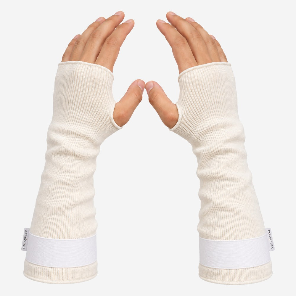 Mangote de Proteção do Braço e Antebraço Tricotado Branco 45cm com Velcro Omega Luvas K1024 CA 42300