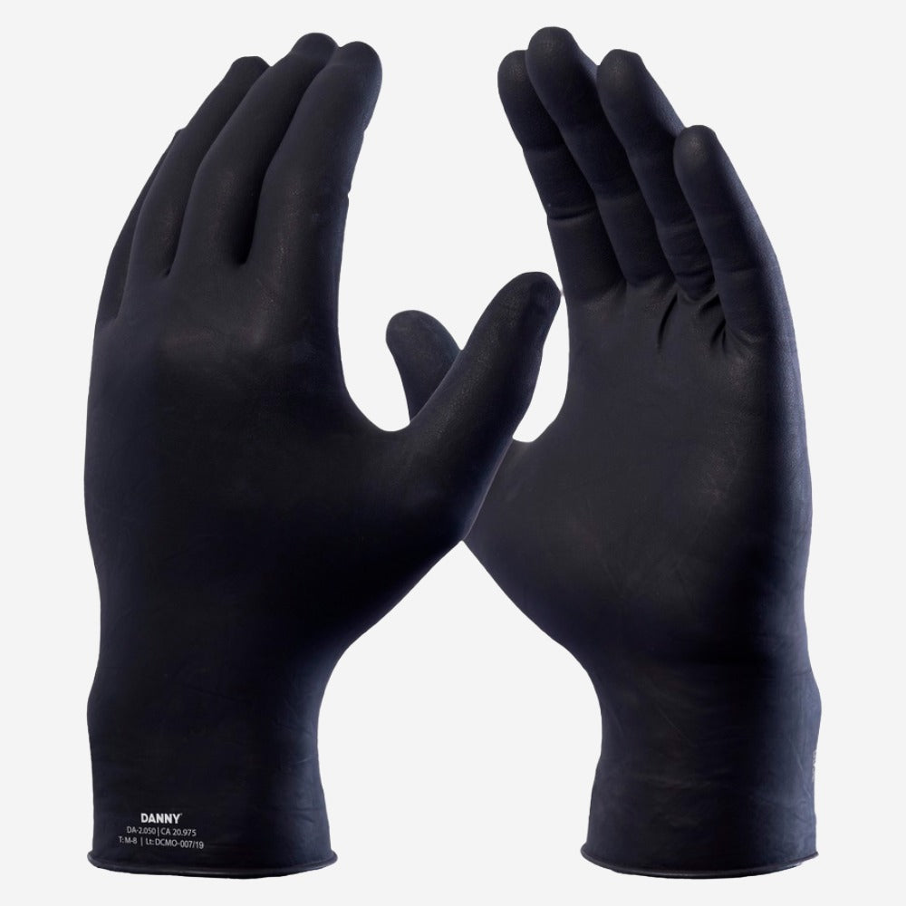 Luva de Proteção Ultrafina Antiderrapante Látex Preto Danny Maxiblack DA-2.050 C.A 20975