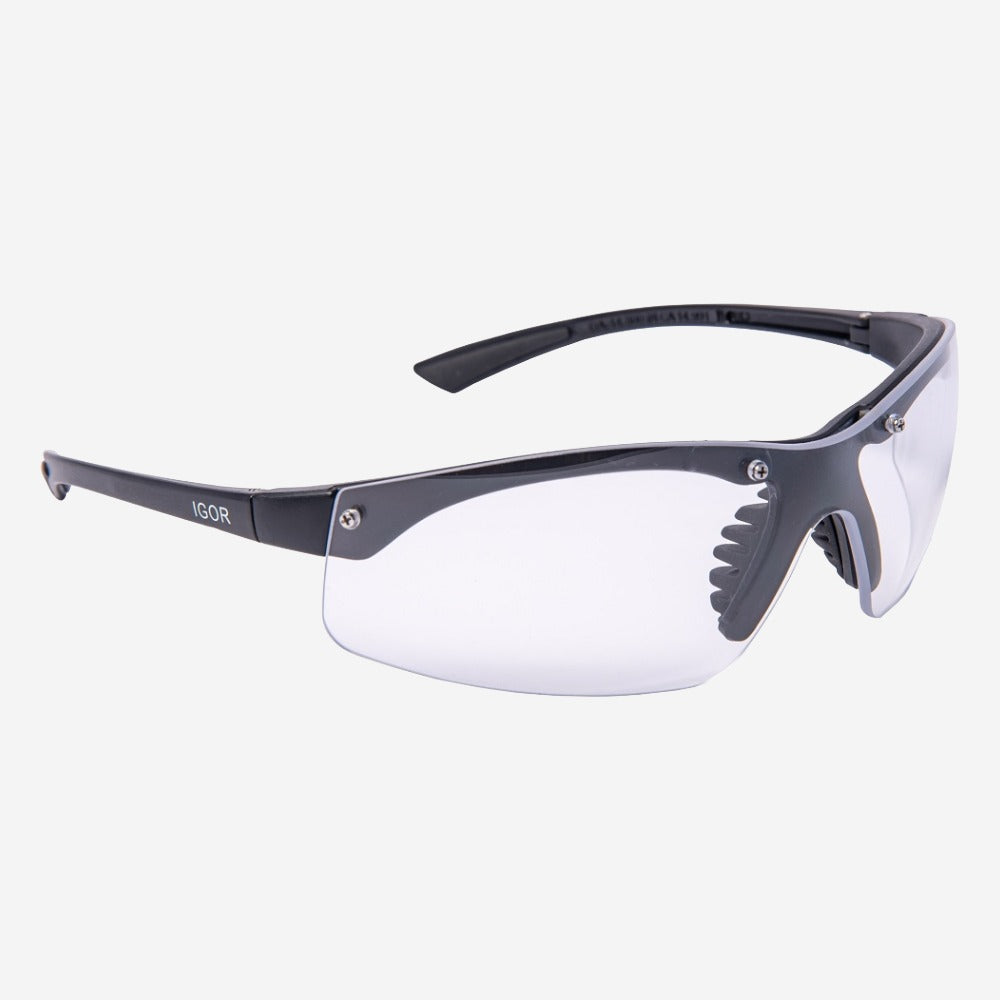 Óculos de Segurança Incolor Frontal Lente em Policarbonato Antirrisco Armação de Plástico Preto Com Apoio Nasal Danny Igor DA-14.800 C.A 14991