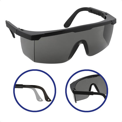 Óculos de Segurança Cinza Frontal e Lateral Lente em Policarbonato Antirrisco Haste Preta Volk Vvision 100 24.24.288.11 C.A 42716