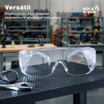Óculos de Segurança Incolor Frontal e Lateral Lente em Policarbonato Antirrisco Volk Vvision 300 24.24.294.11 C.A 42718