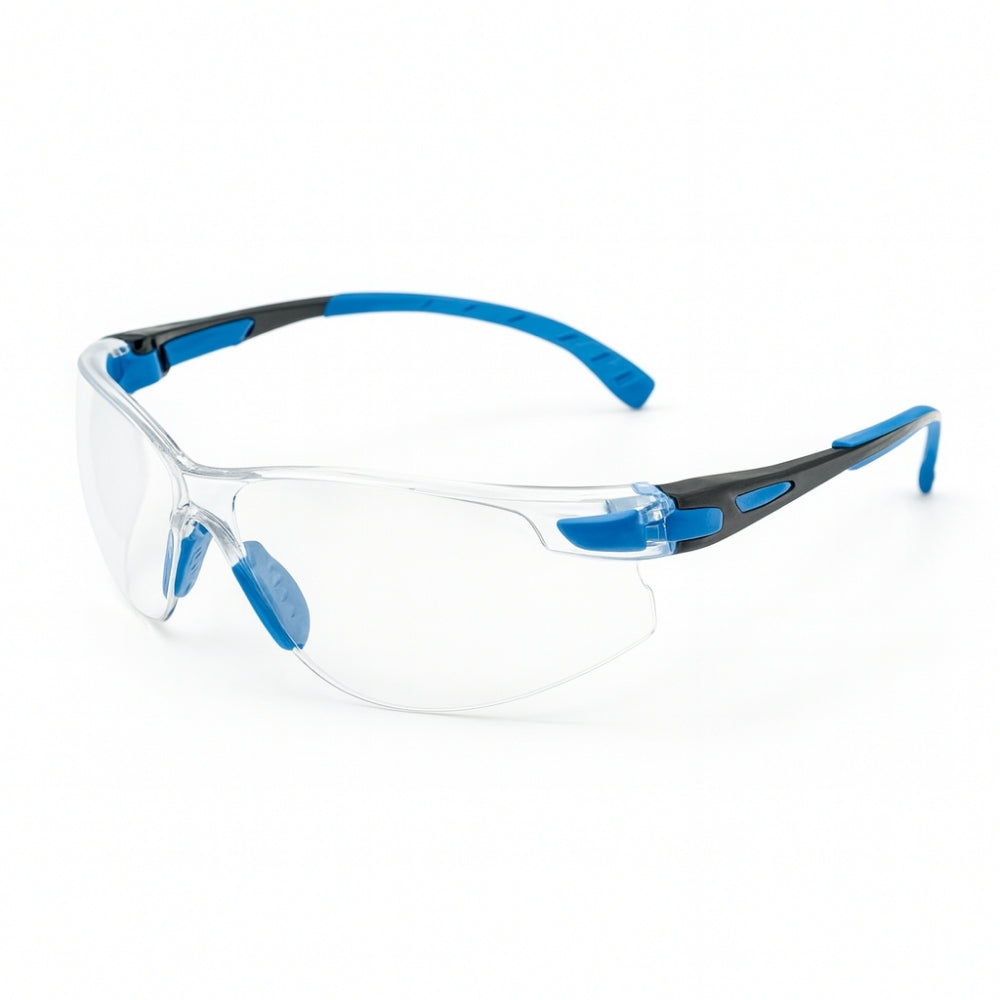 Óculos de Segurança Azul Lente em Policarbonato Incolor Antirrisco e Antiembaçante 3M Solus 1000 HB004824205 CA 39190