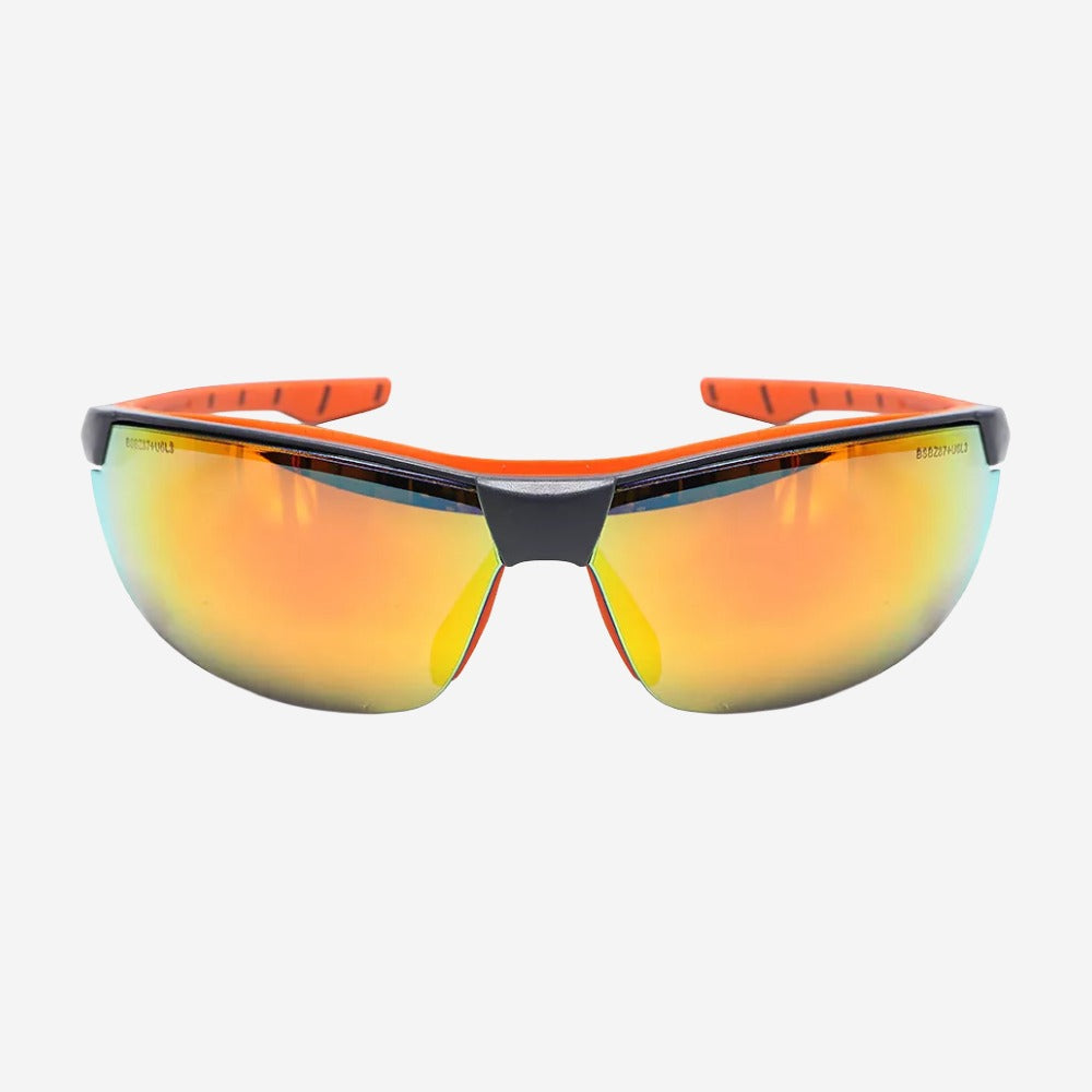 Óculos de Proteção com Lentes Espelhadas em Policarbonato Antiembaçante, Antirrisco e UV para Indústria e Serviços Externos Steelflex Neon STF-VS201840 CA 40906