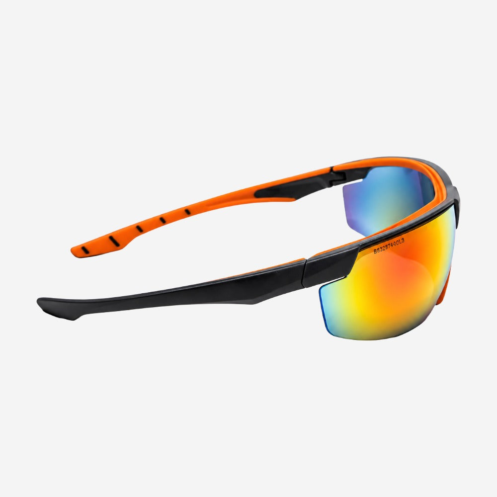 Óculos de Proteção com Lentes Espelhadas em Policarbonato Antiembaçante, Antirrisco e UV para Indústria e Serviços Externos Steelflex Neon STF-VS201840 CA 40906