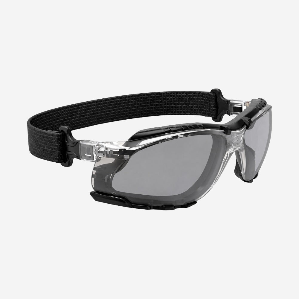 Óculos de Proteção para Construção Civil Lente Cinza Antirrisco Proteção Frontal e Lateral Armação Incolor Super Safety SS 5 New CA 26126