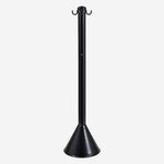 Pedestal de Sinalização Preto 95cm com Base 22cm e Gancho para Corrente em Indústrias KTELI