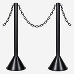 Pedestal de Sinalização Preto 95cm com Base 22cm e Gancho para Corrente em Indústrias KTELI