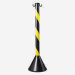 Pedestal de Sinalização Zebrado Leve Desmontável 95cm para Eventos, Indústrias e Comércios KTELI