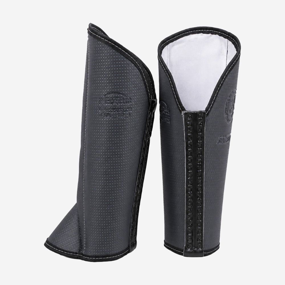 Perneira de Segurança 3 Talas para Soldagem em Couro Sintético com Velcro e Fivela Nexus CA 37089