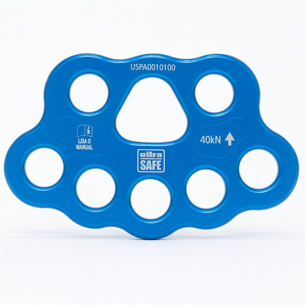 Placa de Ancoragem em Duralumínio 7 Furos 20mm de Diâmetro Ultra Safe USPA00101000