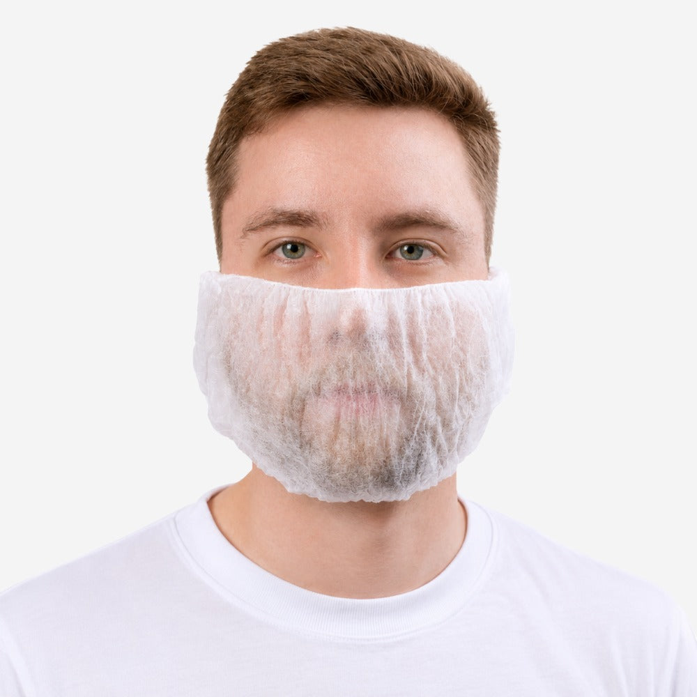 Protetor de Barba Descartável de Polipropileno Branco Prevemax RDES00296