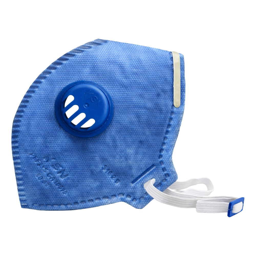 Respirador Descartável PFF-2 Azul Com Válvula Com Elástico Na Nuca KSN 20.02 C.A 10578