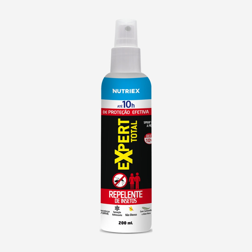 Repelente de Insetos Em Spray 200 mL Longa Duração Até 10h Alta Eficácia Nutriex Expert Total Family 9240458