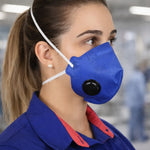 Respirador Descartável PFF-2 Azul Com Válvula Carvão Ativado Com Elástico Na Nuca Camper 800370 C.A 38943