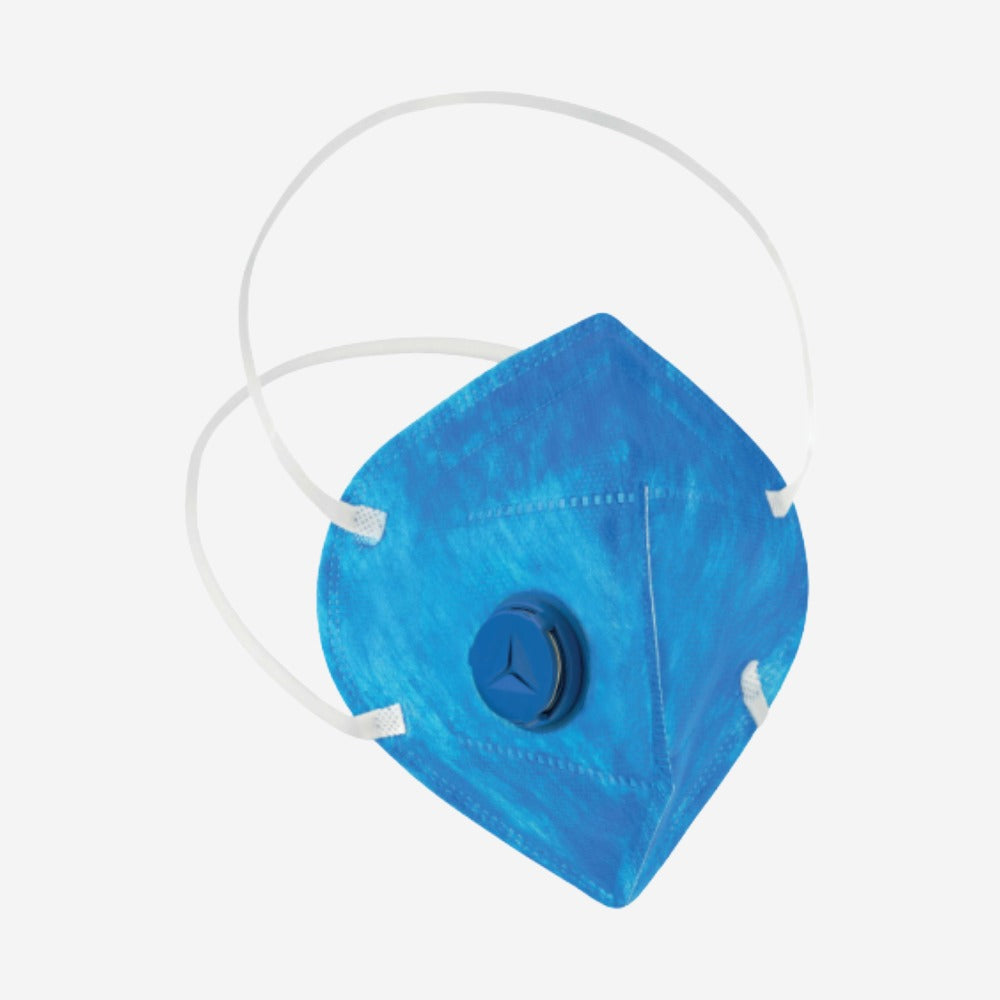 Respirador Semifacial Descartável PFF2 S com Válvula para Poeiras Névoas e Fumos Dobrável Azul e Branco Delta Plus PRO SAFETY WPS1350 CA 38503