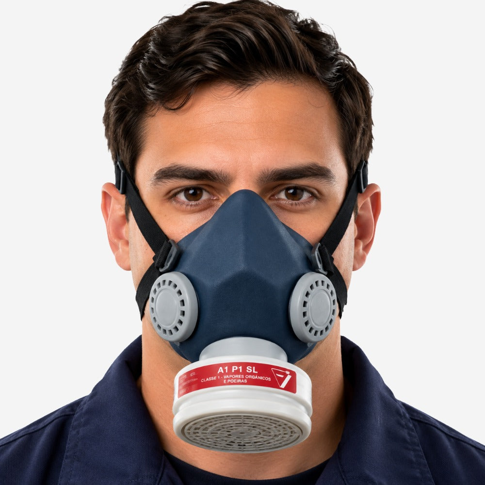 Respirador Semifacial Reutilizável Air Tox II com Conexão Rosqueada para Indústria e Construção Air Safety 514394 CA 5757
