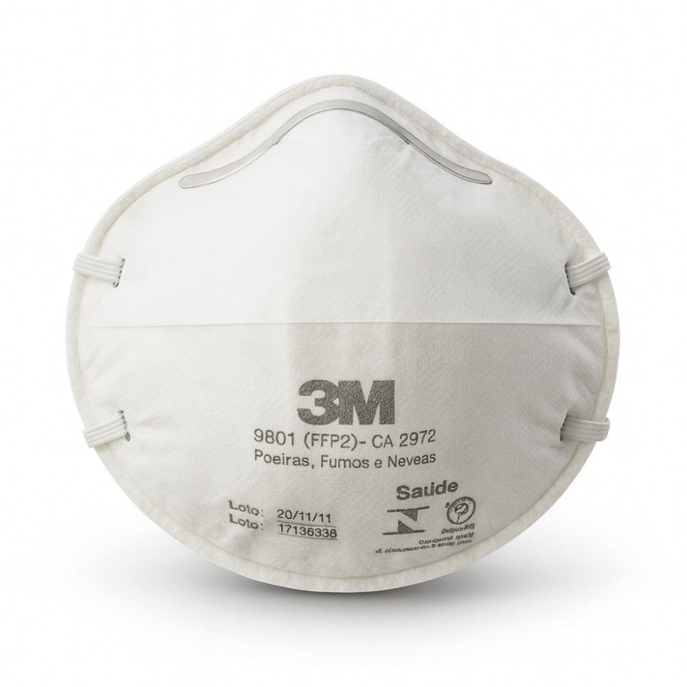 Respirador Descartável Tipo Concha PFF-2 Elástico na Nuca 3M 8801 HB004116743 CA 2072