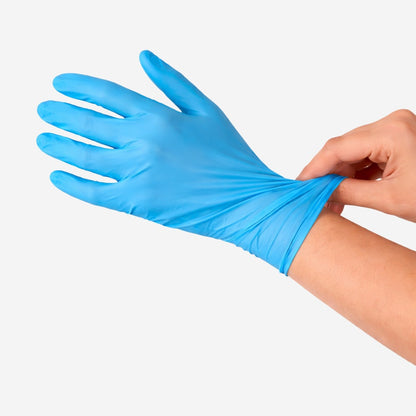 Luva Nitrílica Descartável Antiestática Hipoalergênica Azul Caixa com 100 Unidades Danny Sensiflex Flex DA-90.200 C.A 42979