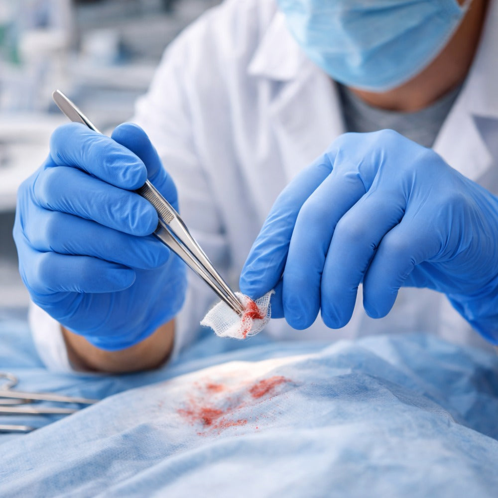 Luva Nitrílica Descartável Antiestática Hipoalergênica Azul Caixa com 100 Unidades Danny Sensiflex Flex DA-90.200 C.A 42979