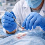 Luva Nitrílica Descartável Antiestática Hipoalergênica Azul Caixa com 100 Unidades Danny Sensiflex Flex DA-90.200 C.A 42979