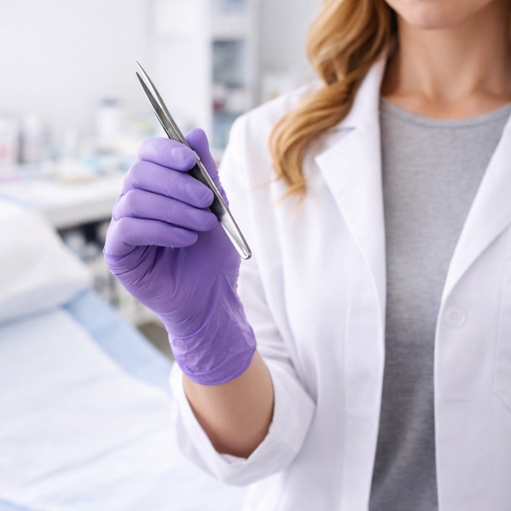 Luva Nitrílica Descartável Hipoalergênica Roxa Caixa com 100 Danny Sensiflex Flex DA-90.400 C.A 45458