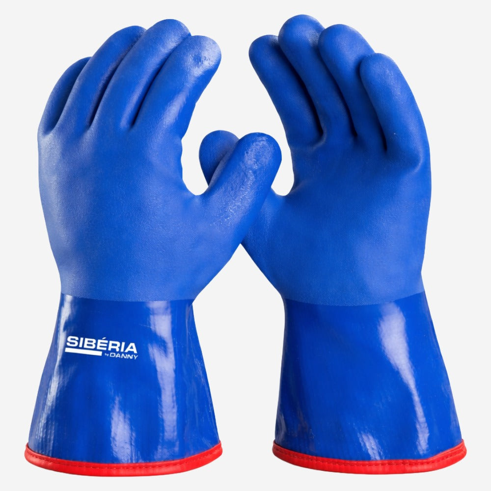 Luva de Proteção Baixas Temperaturas Até -30º C PVC Com Forro em Algodão Azul Danny Sibéria DA-23.000 C.A 12284