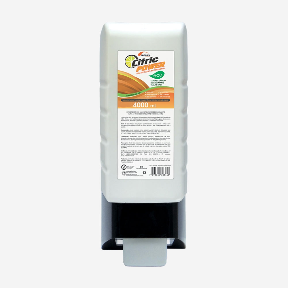 Sabonete Líquido Desengraxante 4 Litros Refil Dispenser Com Esfoliante Para Limpeza Pesada Nutriex Profissional Citric Power 63917