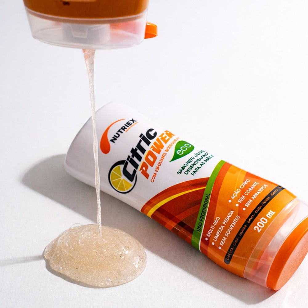 Sabonete Líquido Desengraxante 200 mL Com Esfoliante Para Limpeza Pesada Nutriex Profissional Citric Power 62141
