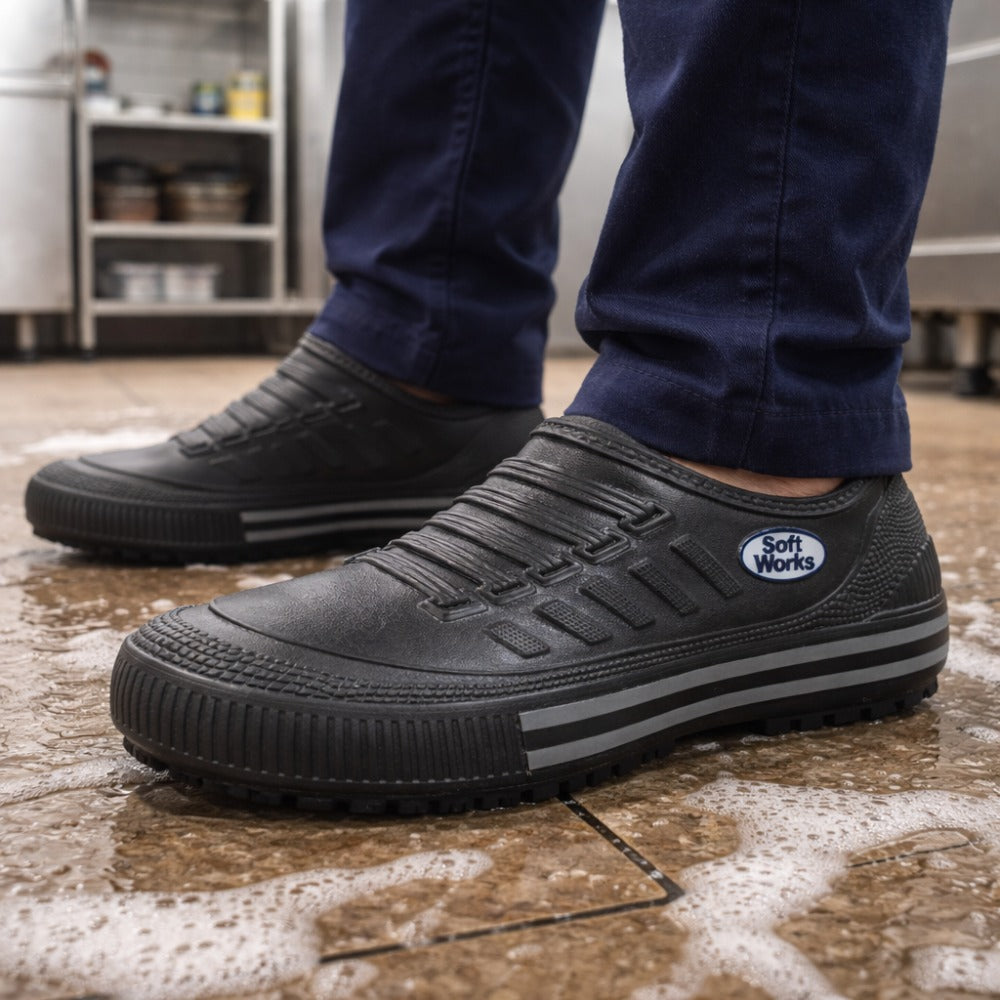 Sapatênis de EVA Preto e Cinza Uso Profissional Antimicrobiano Solado Antiderrapante Soft Works BB81 C.A 43860