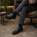 Sapato Social Oxford Elástico Bico True Line Couro Preto Marluvas 20S29 S C.A 41864