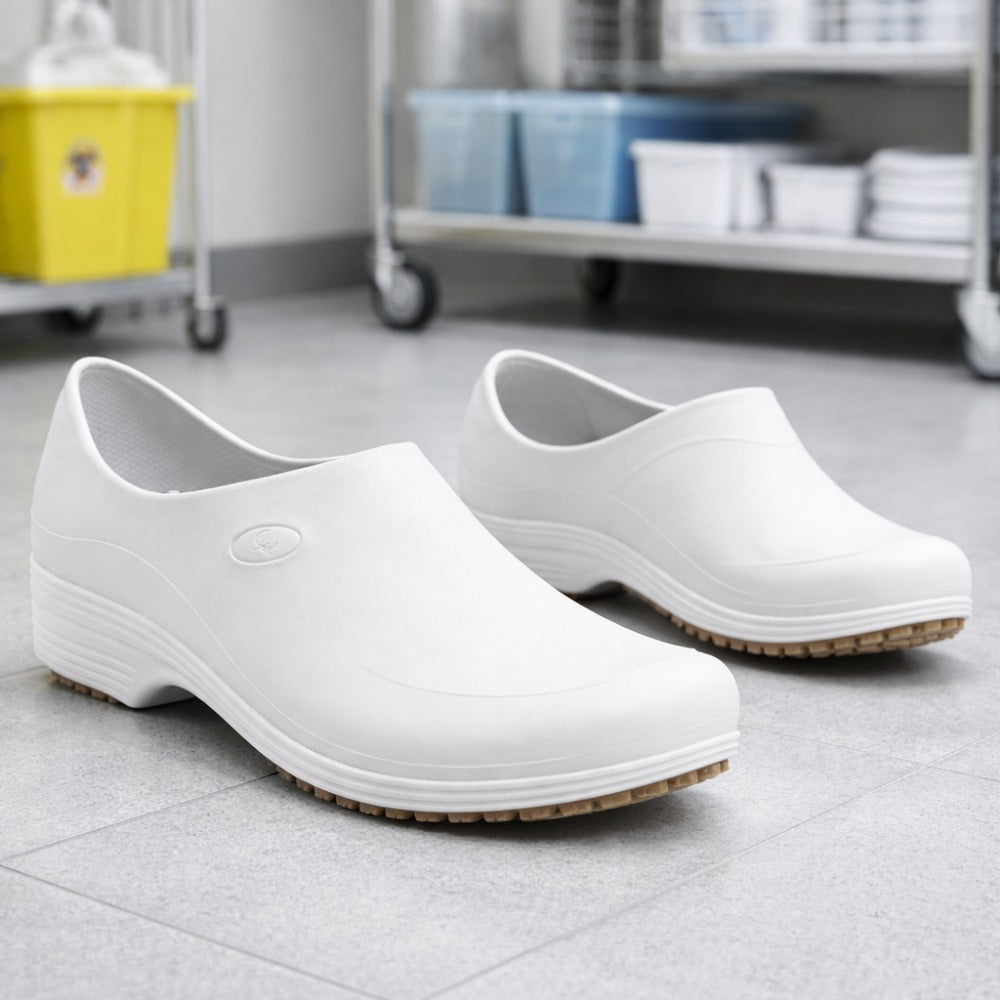 Sapato de EVA Branco Uso Profissional Antimicrobiano Solado Antiderrapante Sticky Shoes Man C.A 39674