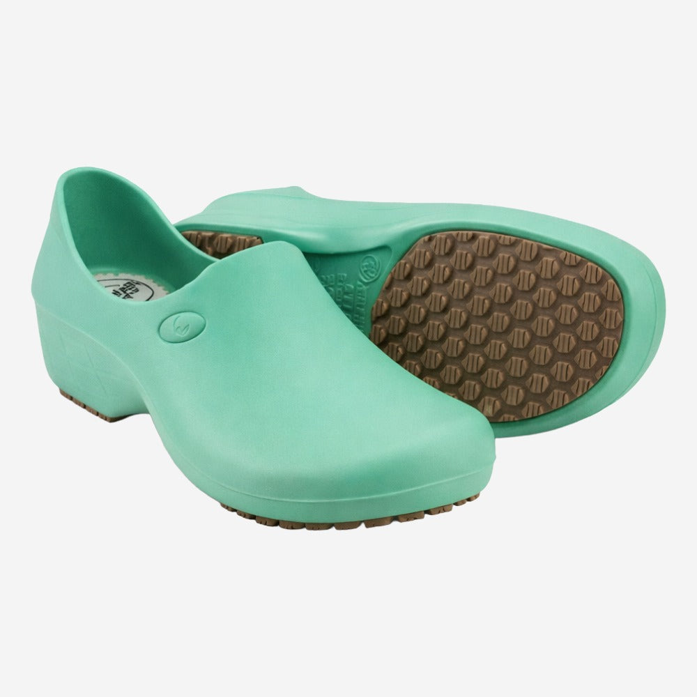 Sapato de EVA Feminino Verde Claro Uso Profissional Antimicrobiano Solado Antiderrapante Sticky Shoes Woman SSW-VDHOS C.A 39848