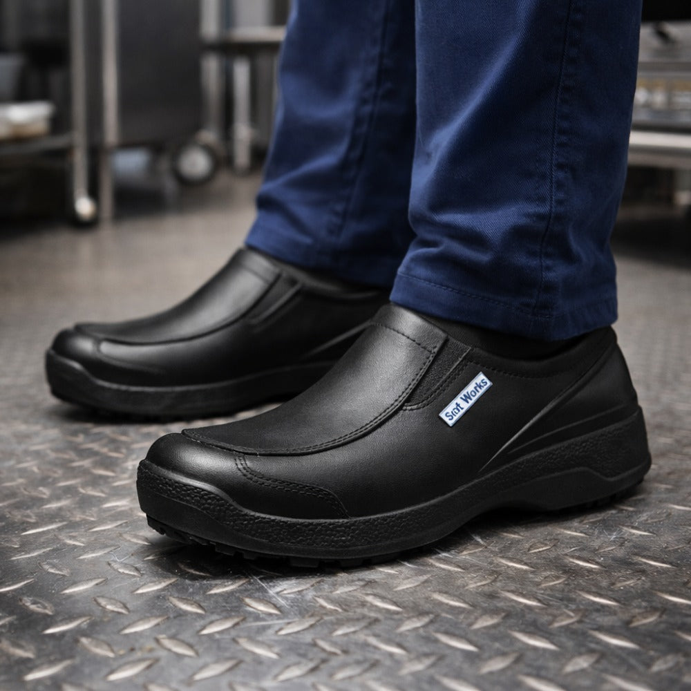 Sapato de EVA Preto Bico Composite Uso Profissional Solado Antiderrapante Soft Works BB66 C.A 41554