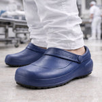 Sapato de EVA Tipo Crocs Azul Marinho Uso Profissional Antimicrobiano Solado Antiderrapante Soft Works BB60 C.A 27921
