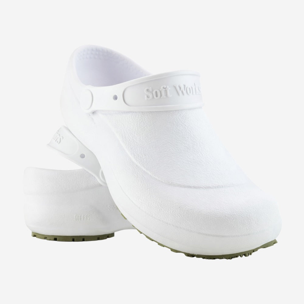 Sapato de EVA Tipo Crocs Branco Uso Profissional Antimicrobiano Solado Antiderrapante Soft Works BB60 C.A 27921