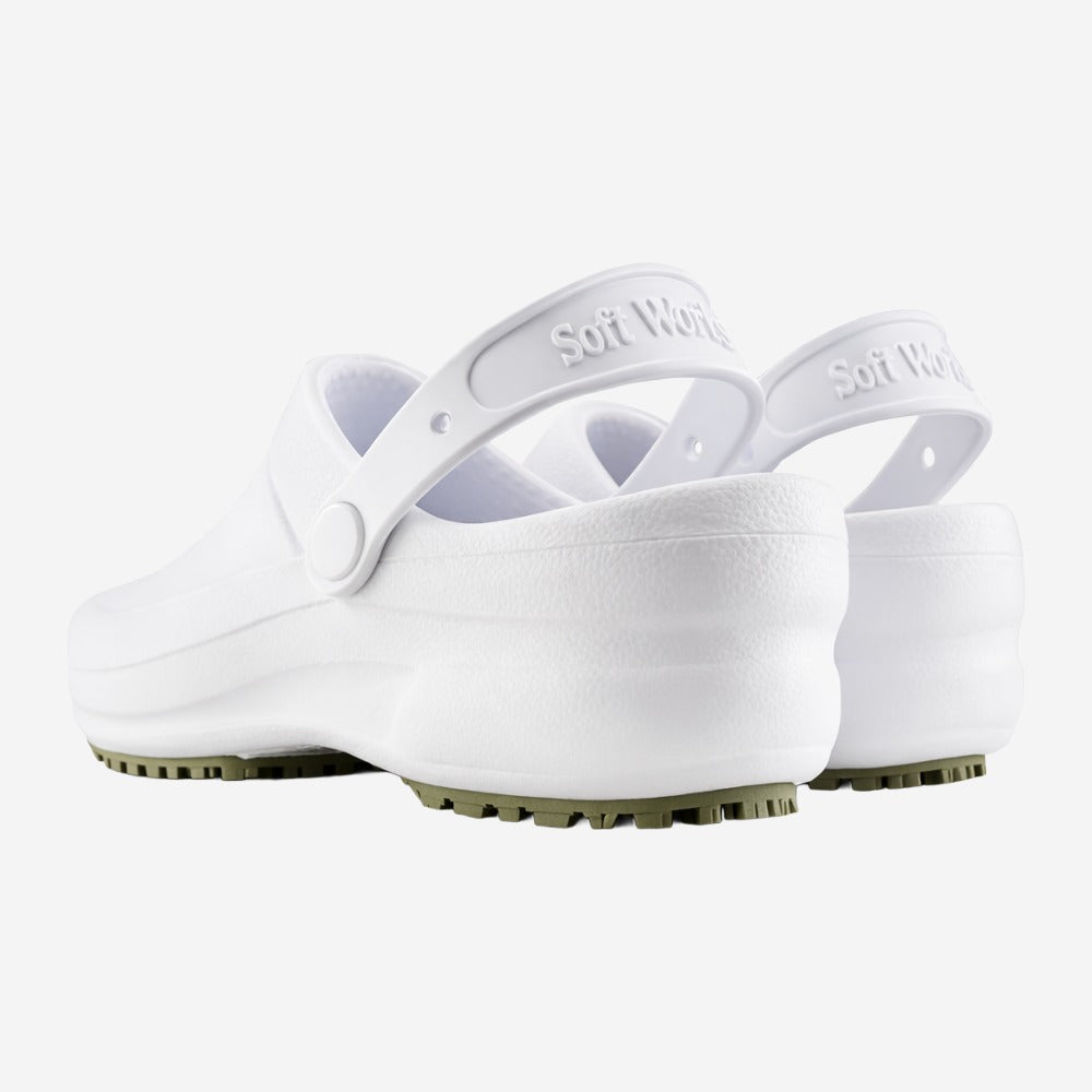 Sapato de EVA Tipo Crocs Branco Uso Profissional Antimicrobiano Solado Antiderrapante Soft Works BB60 C.A 27921