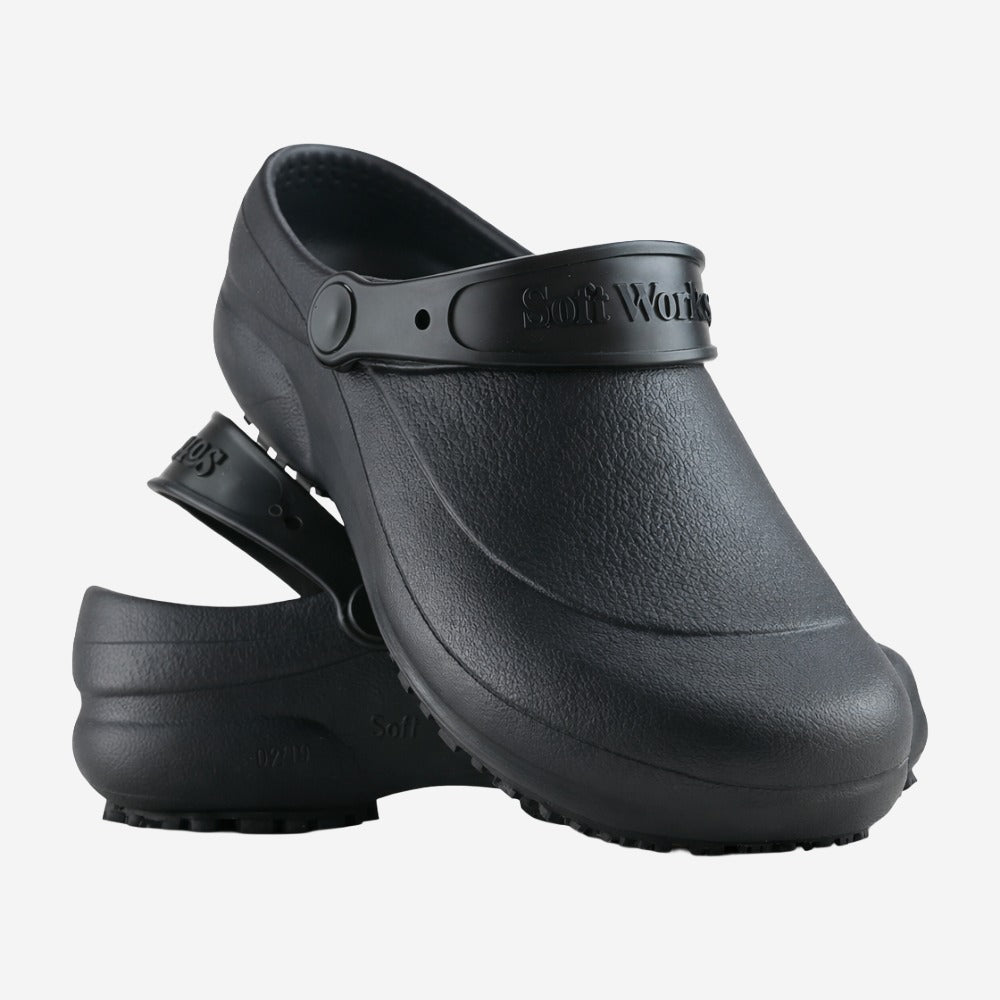 Sapato de EVA Tipo Crocs Preto Uso Profissional Antimicrobiano Solado Antiderrapante Soft Works BB60 C.A 27921