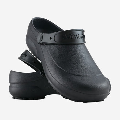 Sapato de EVA Tipo Crocs Preto Uso Profissional Antimicrobiano Solado Antiderrapante Soft Works BB60 C.A 27921