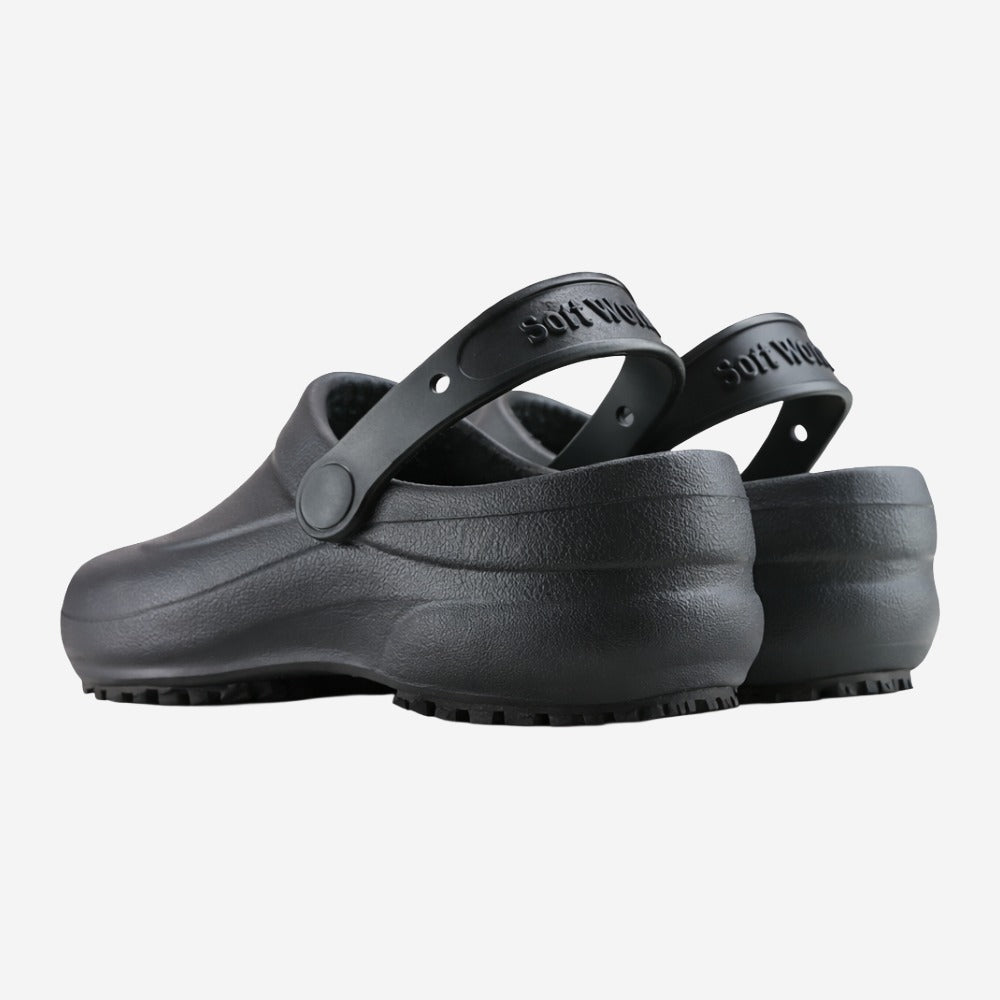 Sapato de EVA Tipo Crocs Preto Uso Profissional Antimicrobiano Solado Antiderrapante Soft Works BB60 C.A 27921