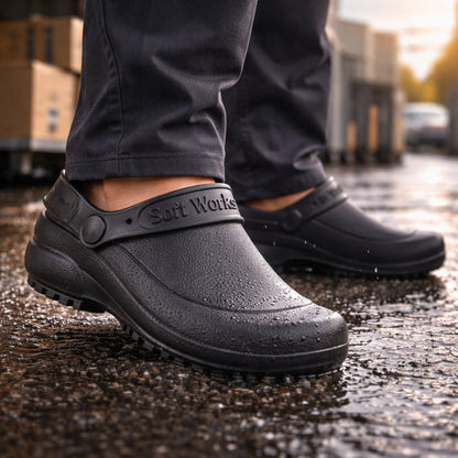 Sapato de EVA Tipo Crocs Preto Uso Profissional Antimicrobiano Solado Antiderrapante Soft Works BB60 C.A 27921