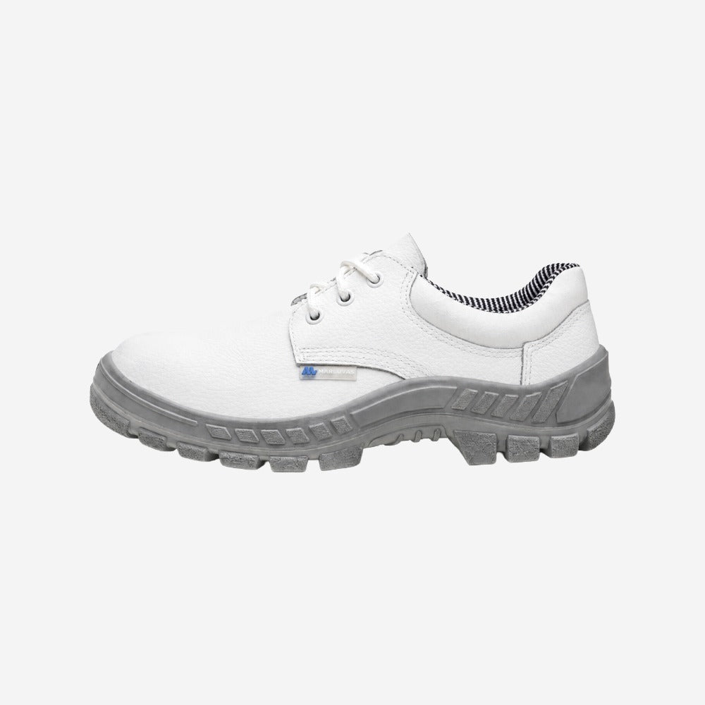 Sapato de Segurança Cadarço Bico PVC Couro Branco Marluvas 50S29M BP C.A 47077