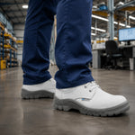 Sapato de Segurança Cadarço Bico PVC Couro Branco Marluvas 50S29M BP C.A 47077