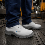 Sapato de Segurança Cadarço Bico PVC Couro Branco Marluvas 50S29M BP C.A 47077